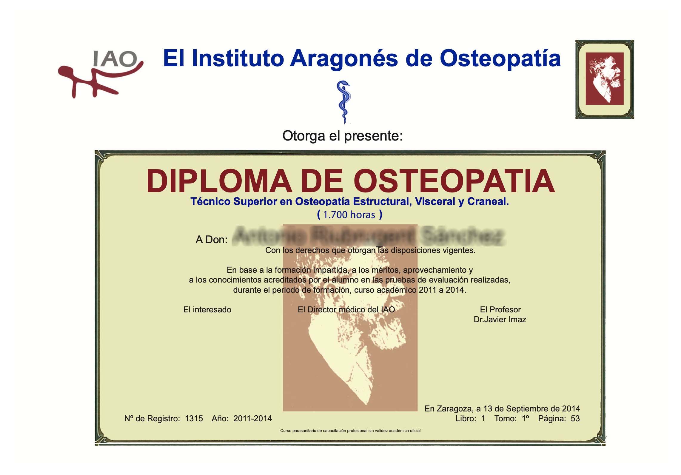 Título osteopatía integral